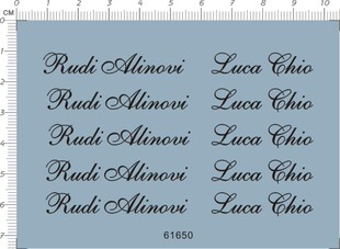 CHIO 61650 英文字模型水贴1 LUCA ALINOVI A1009 RUDI