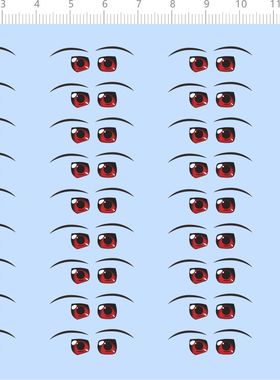 76171整版水贴女孩魅力魔女眼睛手办娃娃定做订做定制打印2311