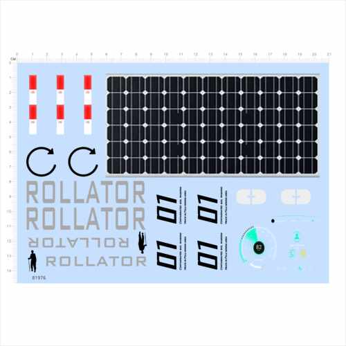 81976比例模型水贴rollator红白危险警告仪表盘太阳能板拐杖2404