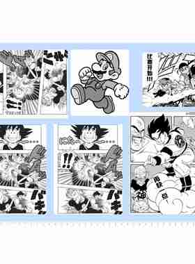 82498马里奥悟空龙珠四驱兄弟模型水贴动漫海报头盔可撕膜2405