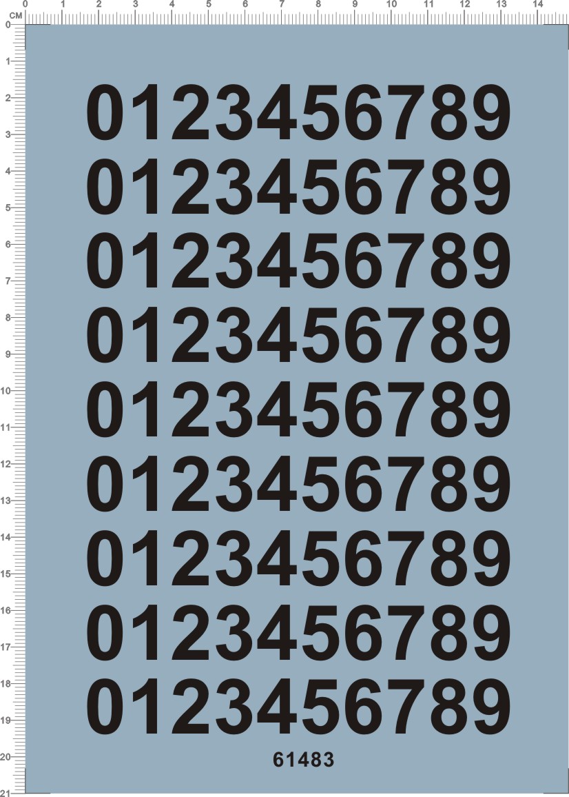 61483阿拉伯数字 ARIAL水贴纸