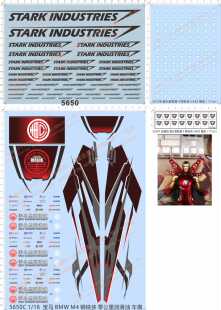 5650 整版胶IRONMAN StarkIndustries 钢铁侠BMW斯塔克复仇者mk85