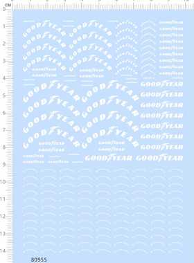 80955整版胶GOOD YEAR英文名FIRESTONE签名GOODYEAR水贴纸模型