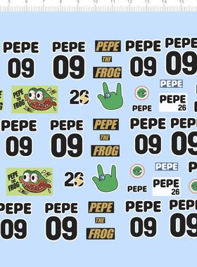 76054 frog pepe 09 整版水贴 PEPE09 模型水贴定制打印2311