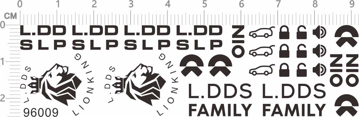 96009整版胶LDD SLP FAMILY LDDS NIO LDDS LIONKING创意diy水贴