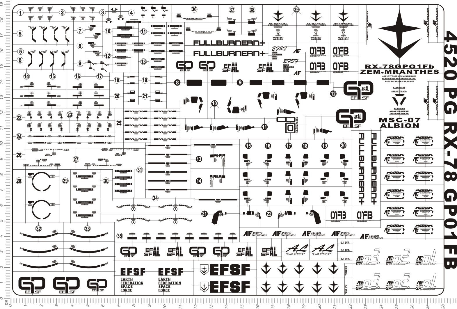 4520-  PG RX-78 GP01FB gd试作1号机宇宙型金属贴2