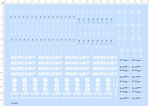 81409整版胶mercury v12 600标签无比例绿湾水尺方程式水贴纸A5