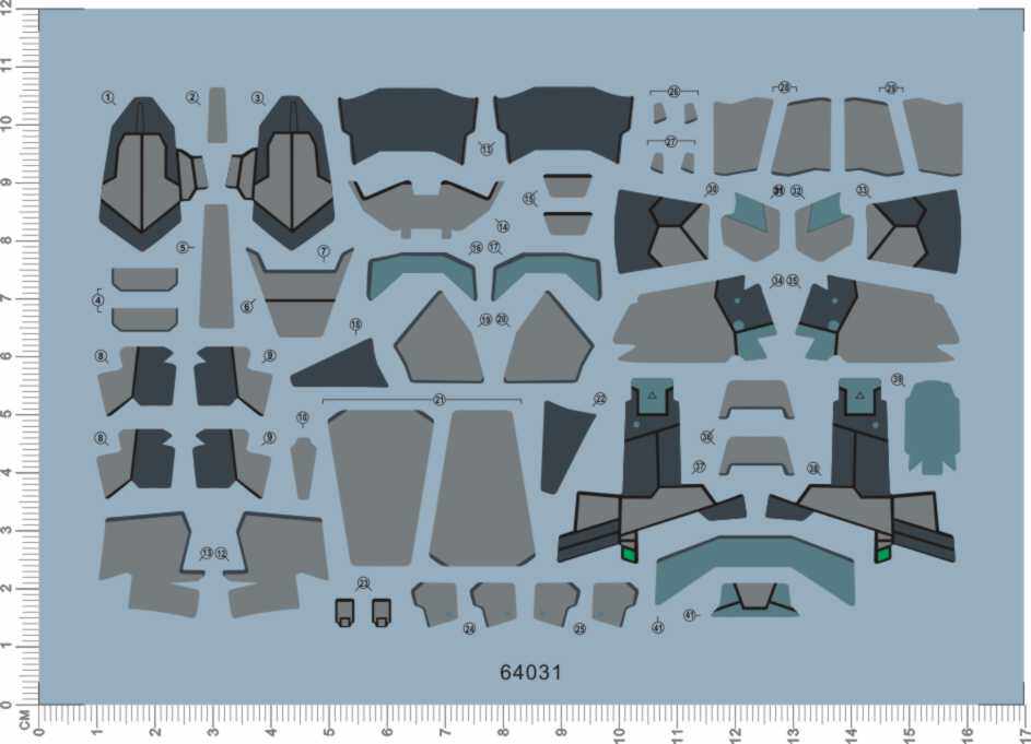 64031-14306 HGUC HG Z2 ZII 特拉维斯机gd水贴纸 water decals2 - 实物图