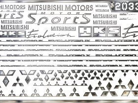 2033-W24 MITSUBISHI EVOLUTION X 模型车标志金属贴纸 93x35mm1
