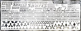 2033-W24 MITSUBISHI EVOLUTION X 模型车标志金属贴纸 93x35mm1