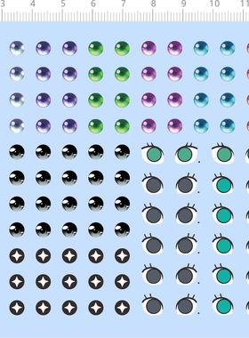 75520 手办娃娃眼睛水贴 MOLLY 眼睛 眼珠 定制打印2310