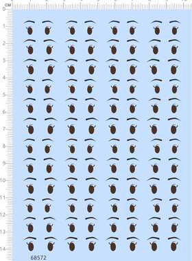 68572整版胶无比例娃娃人偶渣女眼睛水贴纸水转印定做订做定制