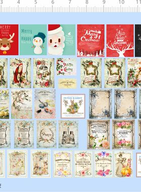 72169整版胶 MAISON JEAN ELION PETER RABBIT 花鸟 圣诞 水贴