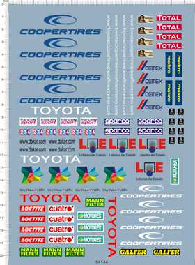 64144-15909 1/18 coopertires TOYOYA-SUV 模型水贴