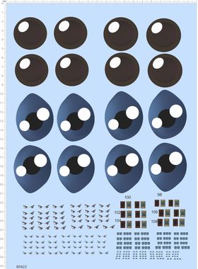 80422整版胶！数码宝贝眼睛 水贴纸 现货