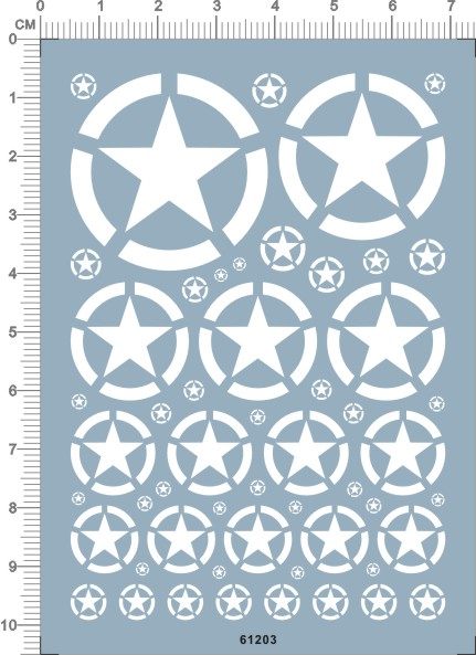 61203-5E04 美国 usa 星星 模型tank水贴