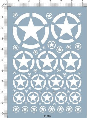 61203-5E04 整版胶 美国 usa 星星 模型tank水贴 现货