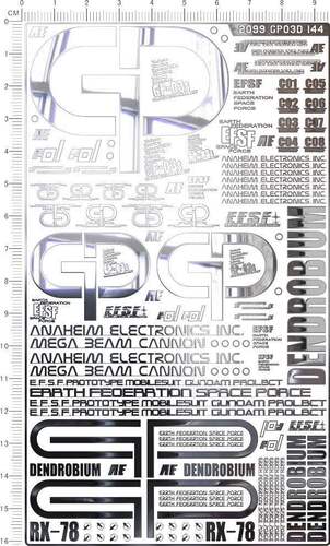 2099   1:144 HG GP03D gd银色金属贴
