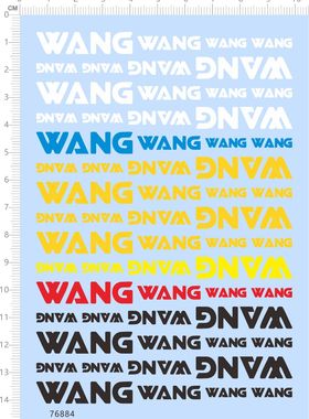 76884整版 WANG 英文 水贴纸 模型定制打印2312