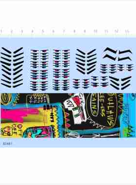 82481手办眼睛涂鸦画定制打印模型水贴可撕膜不干胶独立胶位现货