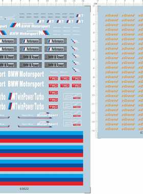 63622 1/18 m3m4 m7 trd motor sport xgrand m3m46系水贴1