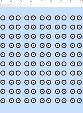 75904整版水贴 5MM圆眼 万圣节眼睛水贴 标靶圆圈定制打印现货