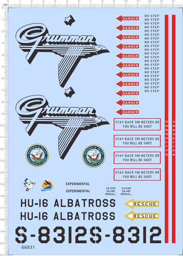 66831整版胶1/18水贴HU-16信天翁danger albatorss rescue s-8312