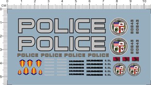 5047整版LAPD POLICE美国警车模型车玩具车HUMMER悍马纸模模水贴