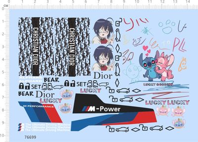 76699整版水贴奢侈史努比二次元动漫车钥匙印花集m3m4刀锋2312