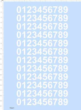 76021字体 ARIAL 阿拉伯数字 编号模型水贴2311