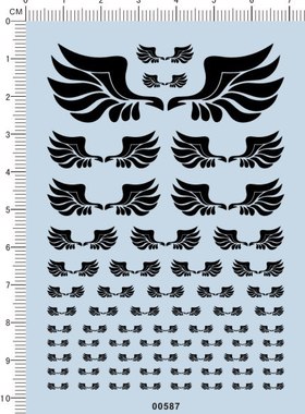 00587-翅膀 模型车水贴纸