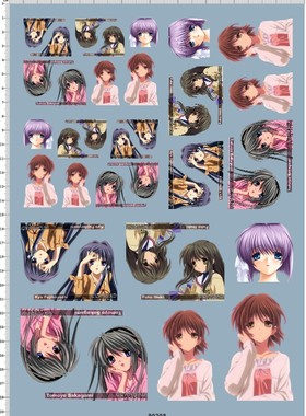 90208 CLANNAD 痛车去底水贴 A4纸