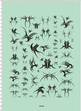 20150-A40629 蝴蝶纹身抽象设计 1:10 1:12 PVC 遥控车壳贴纸