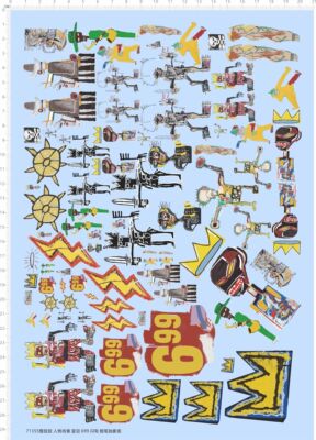 71355整版胶 人物肖像 皇冠 699 闪电 蜡笔抽象画 模型水贴现货