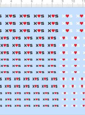 68264整版胶X爱心S红心XS纸模模型水贴纸定做订做定制水转印