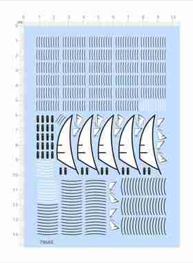 79660整版胶牙齿眼睛线条手办模型水贴独立胶位可撕膜不干胶2403