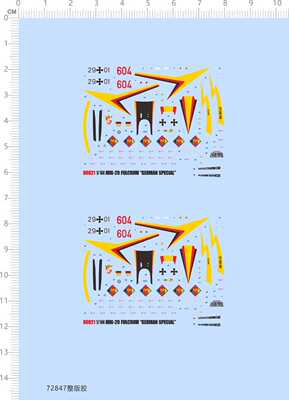 72847整版 1/144 MIG-29A fulcrum german special 模型水贴现货