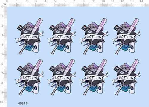 69812整版胶rotten good night SUICIDESQUAD刺青纹身标签水贴纸