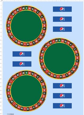 72392整版胶 pepsi 转盘 水贴纸 模型水贴