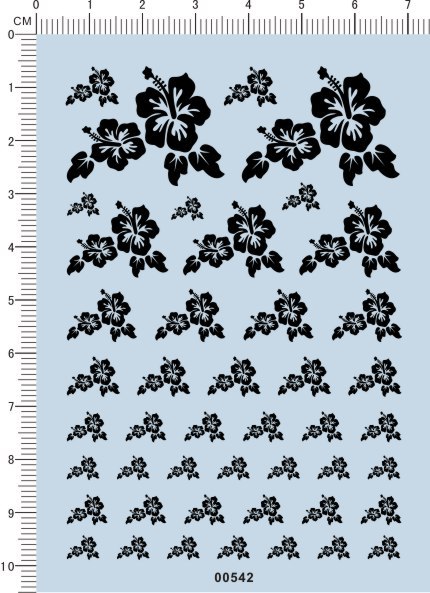 00542-1E09 整版胶 -扶桑花 模型车水贴纸 现货