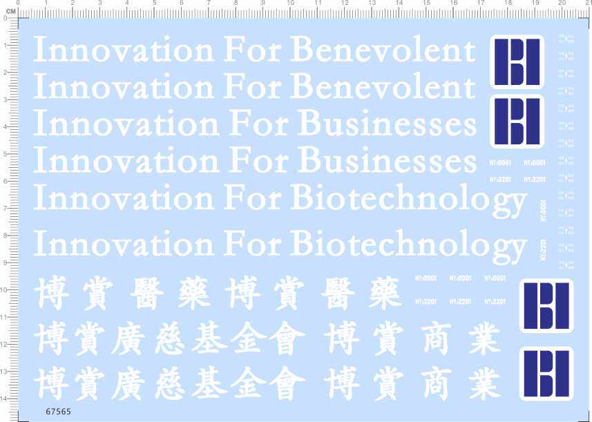 67565整版胶博賞廣慈基金會博賞商業博賞醫藥比例模型剪纸水贴纸