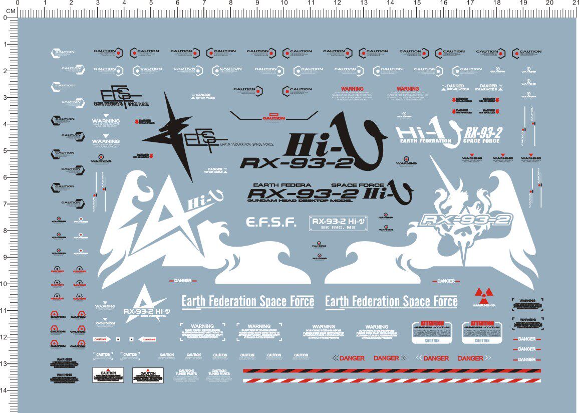 554 1/24 RX-93-2 HI-V HI-NEW HI-NU海牛头胸像比例模型gd水贴2