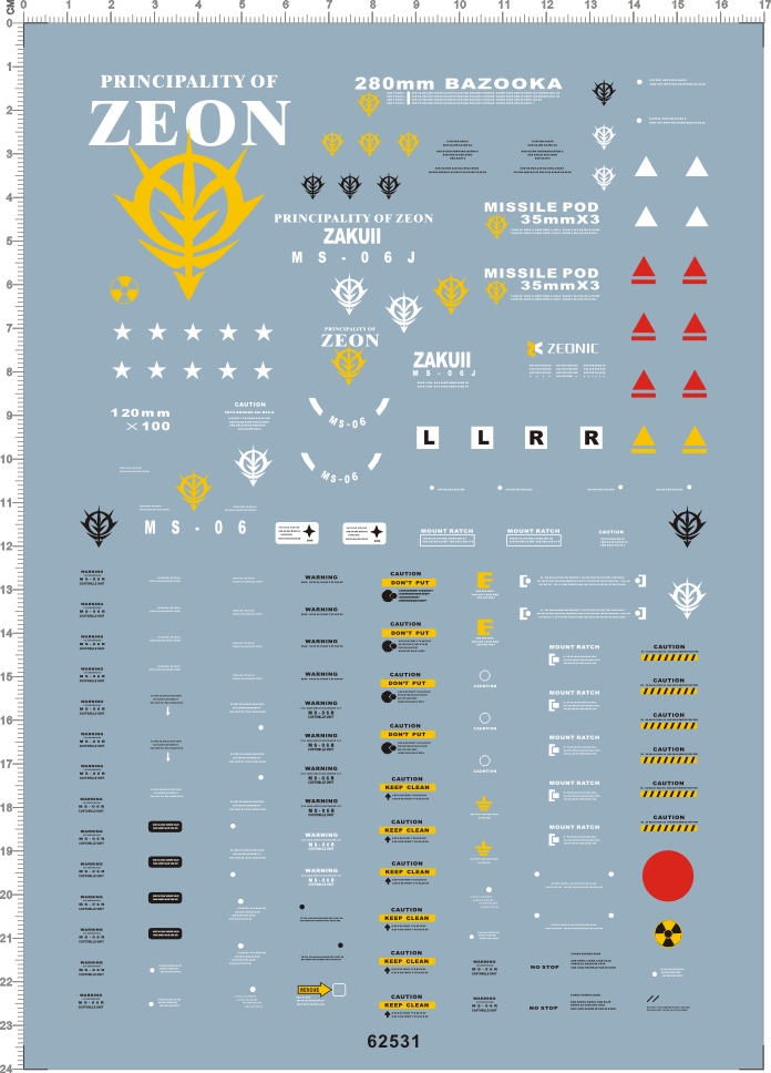 62531-B2006 PG MS-06J ZAKU 扎古渣古gd水贴111