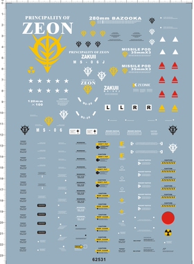 62531-B2006 PG MS-06J ZAKU 扎古渣古gd水贴111