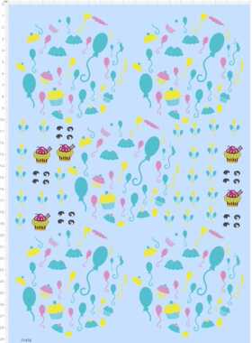 77476整版水贴 气球 蛋糕 手办眼睛 定制打印2402