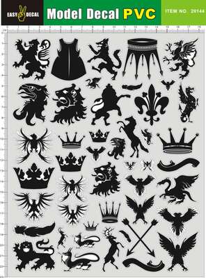 20144-Cp53 狮子皇冠麒麟羊弓箭 1:10 1:12 PVC 遥控车壳贴纸