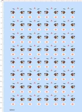 68943整版胶3D打印眼睛腮红水贴纸武则天皇后皇太后纸模型水贴纸