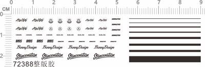 72388整版胶 电镀金 BNDS 190E awge stancenation模型水贴