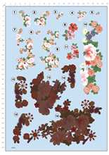 68352整版胶不知火舞花纹衣服玫瑰红牡丹花水贴纸定做订做定制