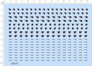 80479整版 胶1 6娜美眼睛水贴纸娃娃手办公仔人偶粘土人标签定制A6